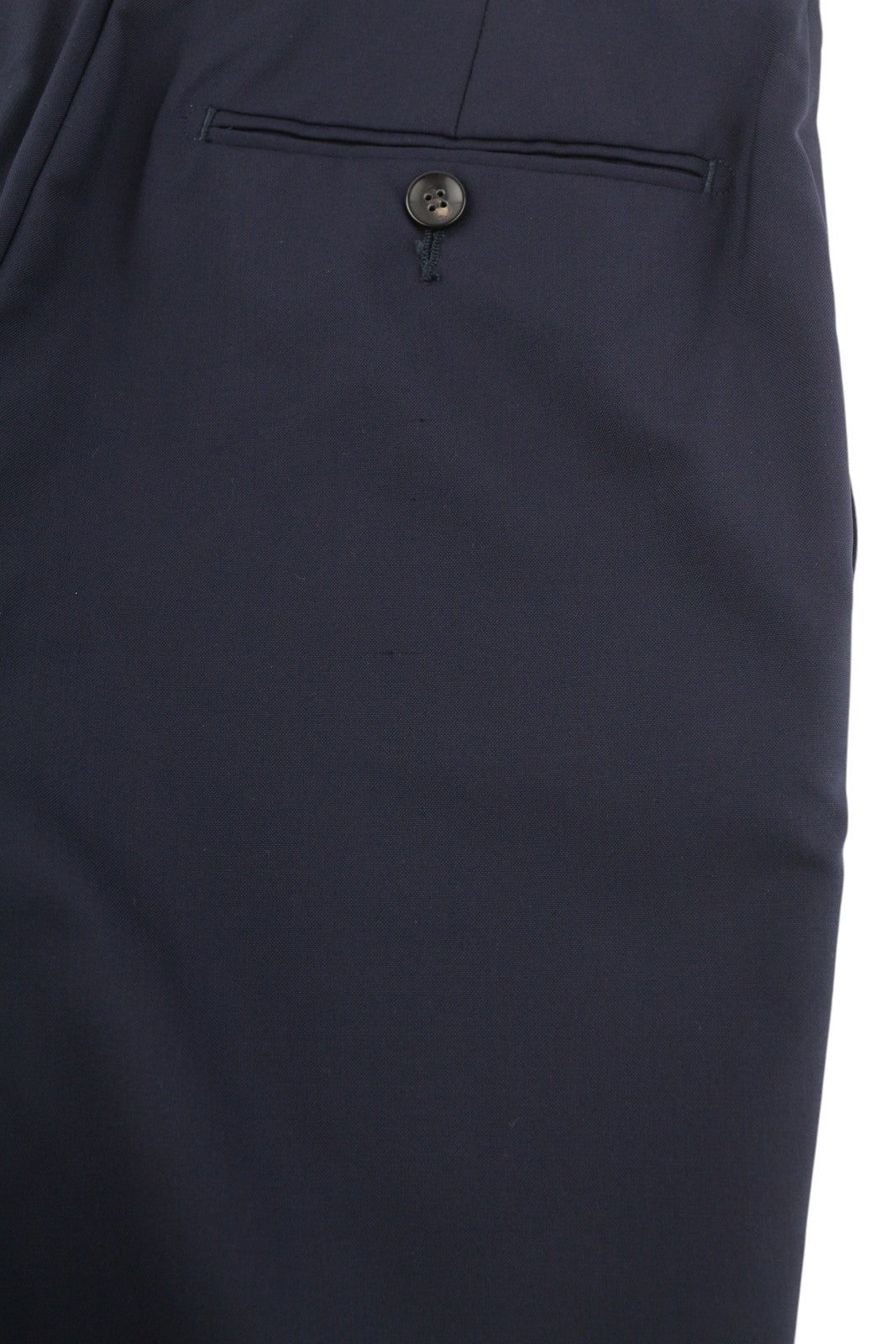 SUITSUPPLY Soho Turn-Up Men Trousers UK26 Dark Blue Pure Wool S120 Tapered Fit