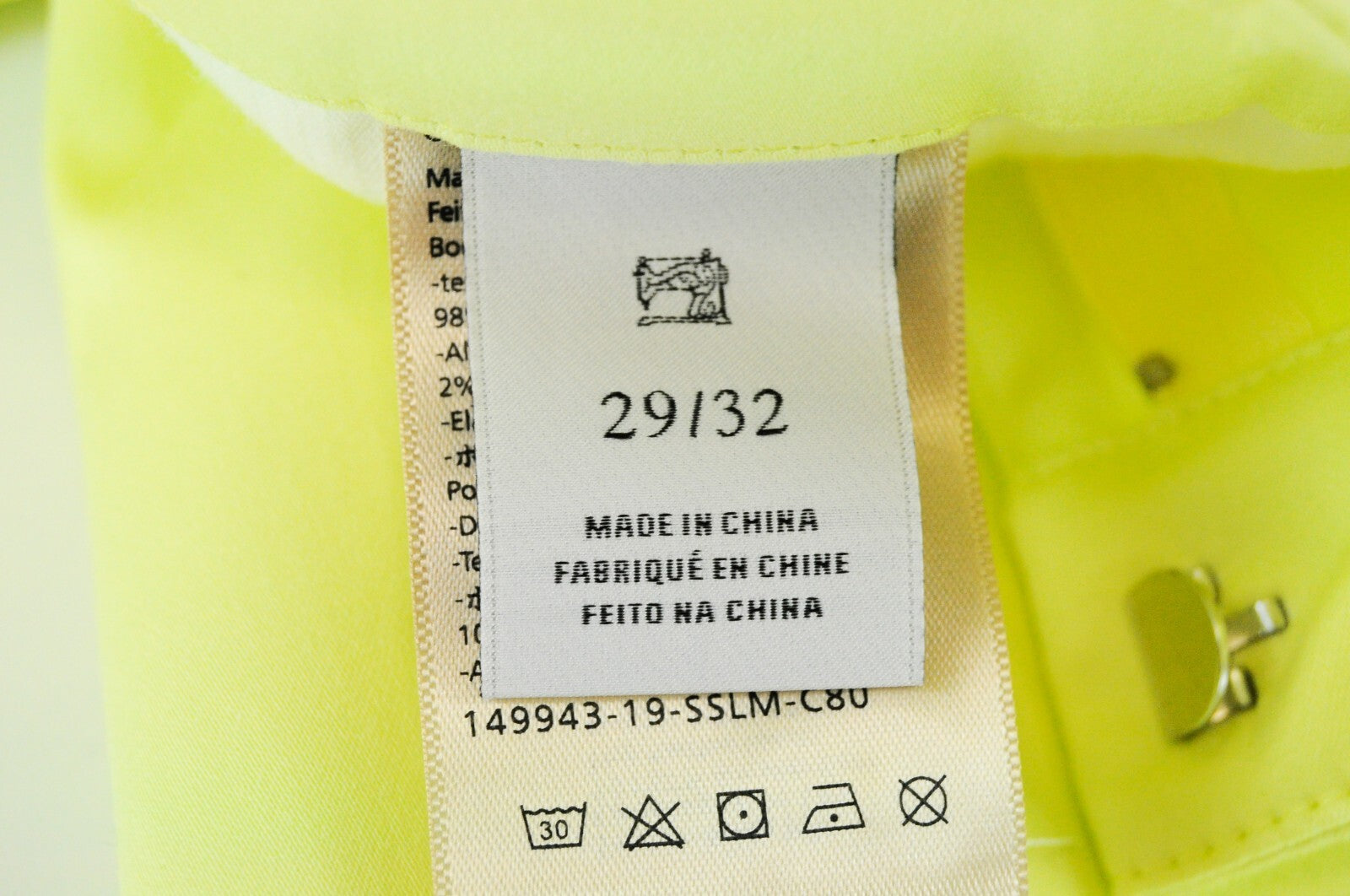 MAISON SCOTCH Women W29/L32 Yellow Chino Trousers Belted Stretch Pleated