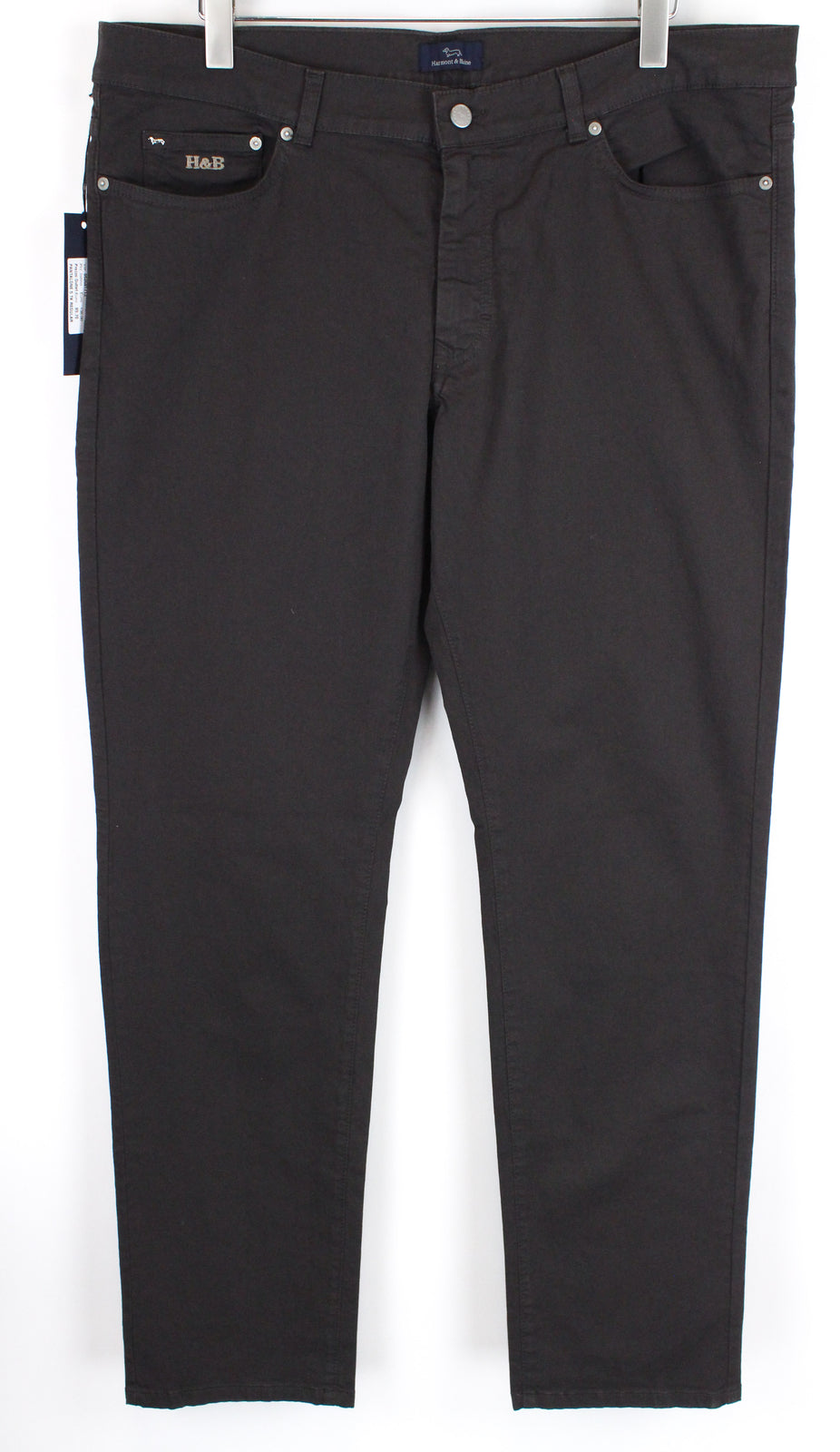 HARMONT & BLAINE Men Trousers IT56 Brown Zip-Fly Classic Stretch Cotton Blended