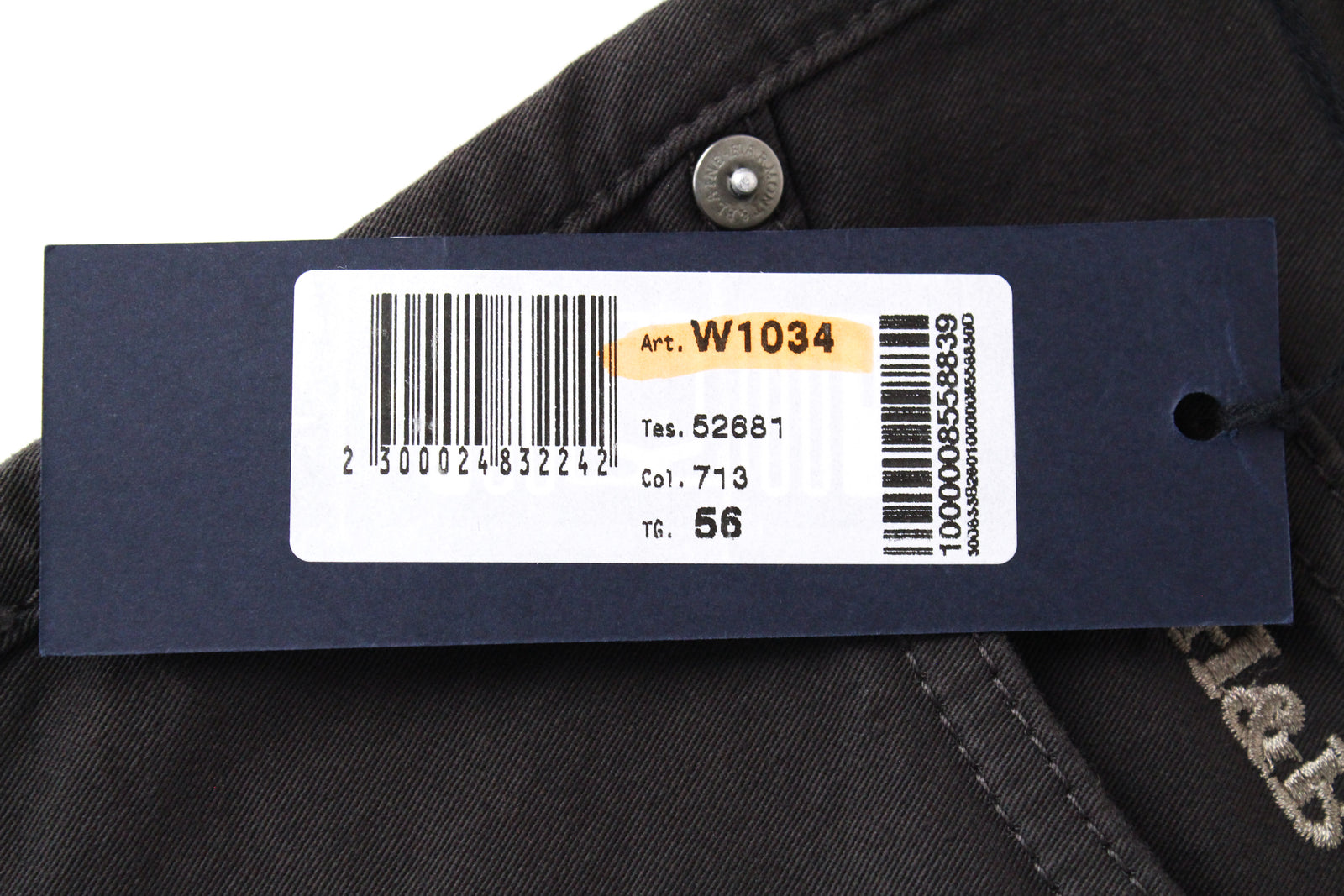 HARMONT & BLAINE Men Trousers IT56 Brown Zip-Fly Classic Stretch Cotton Blended