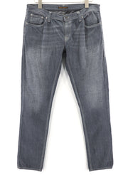 NUDIE JEANS Tight Long John Men Jeans W34/L34 Organic Charcoal Washed Slim Fit