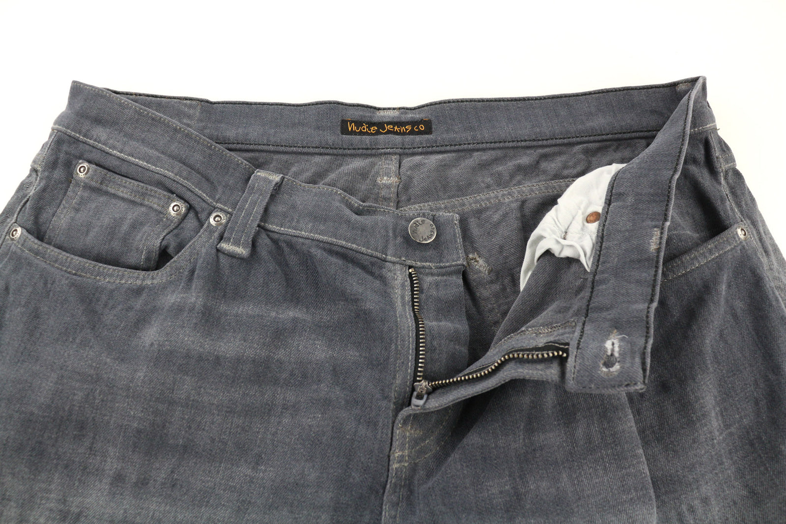 NUDIE JEANS Tight Long John Men Jeans W34/L34 Organic Charcoal Washed Slim Fit