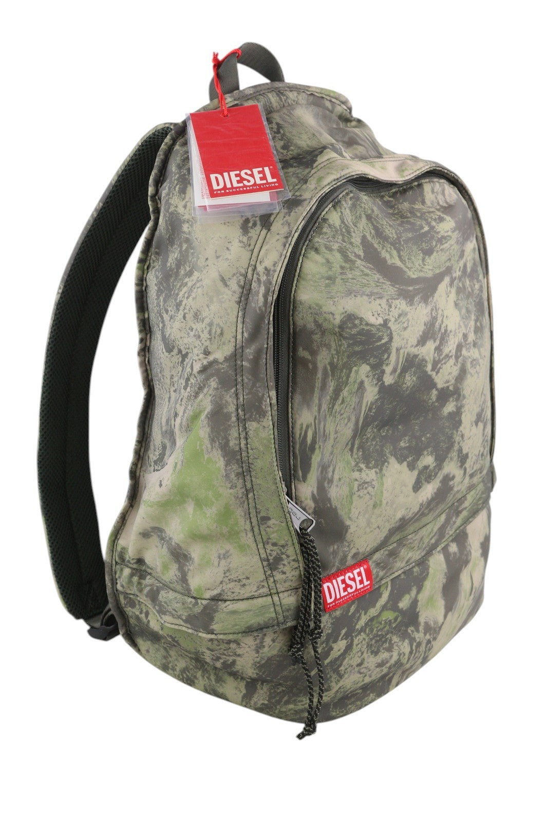 DIESEL Rave Backpack Men Bag OS Patterned Zipper Front Logo RRP€210