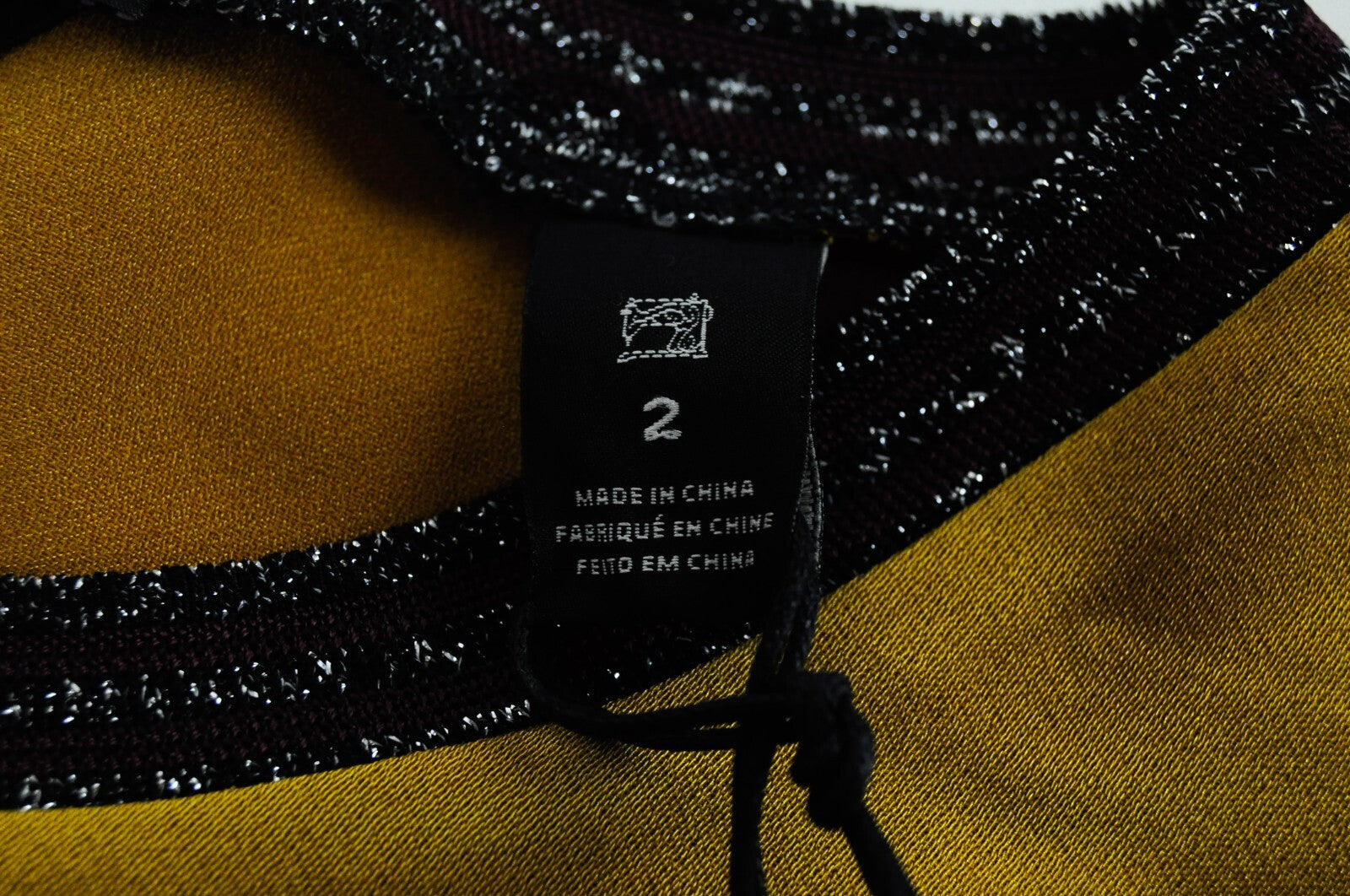 MAISON SCOTCH Women M Mustard Sleeveless Top Side Vented Glitter Detail