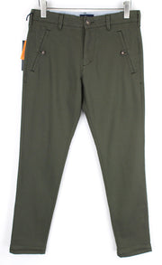 HARMONT & BLAINE Men Trousers IT46 Khaki Green Chino Turn-Up Narrow Fitted*