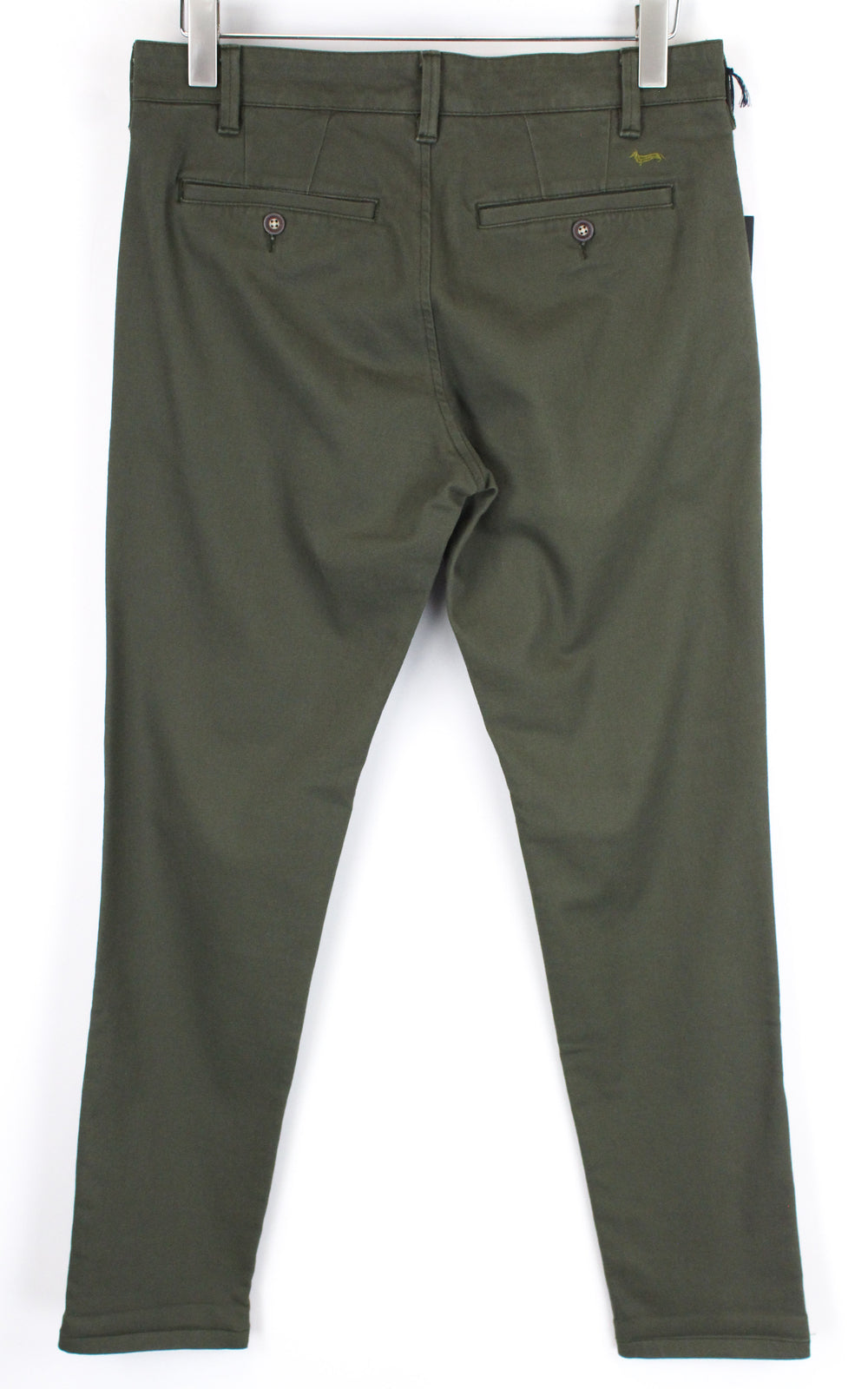 HARMONT & BLAINE Men Trousers IT46 Khaki Green Chino Turn-Up Narrow Fitted*