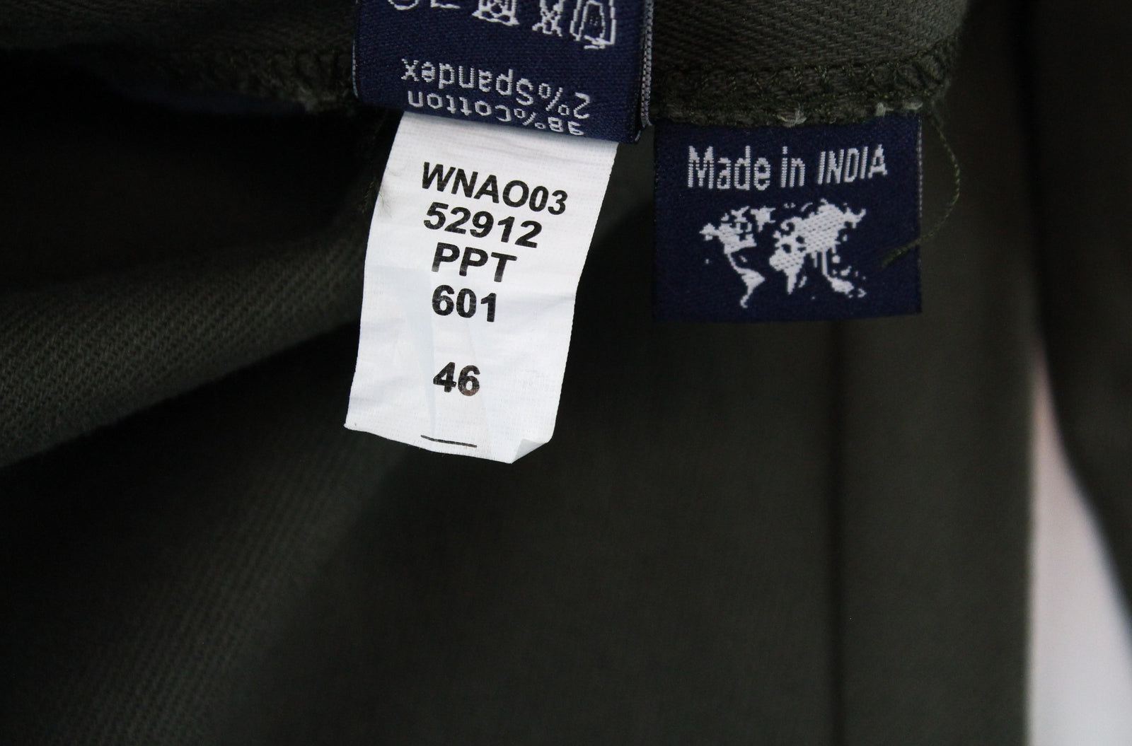 HARMONT & BLAINE Men Trousers IT46 Khaki Green Chino Turn-Up Narrow Fitted*