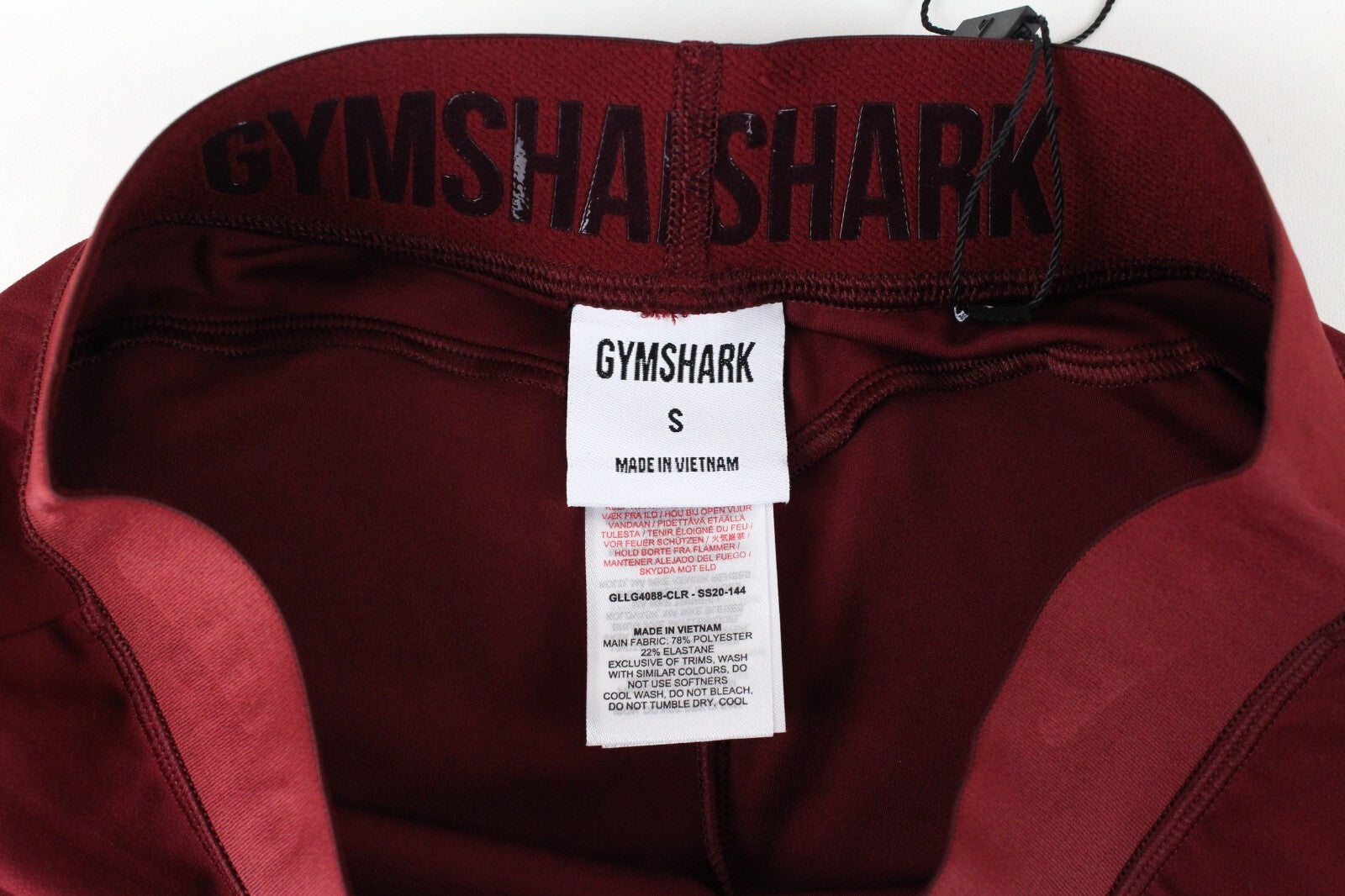 GYMSHARK Women Leggings S Red Stretch Waistband Focus Activewear