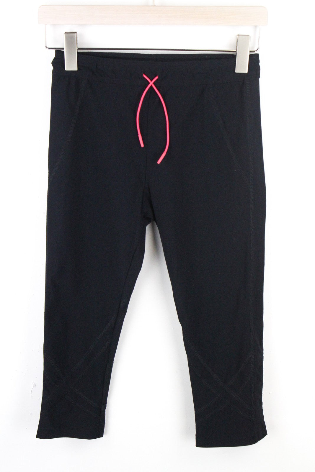 SWEATY BETTY Women's Sport Capri Leggings S Black Stretch Zip Pocket Activewear