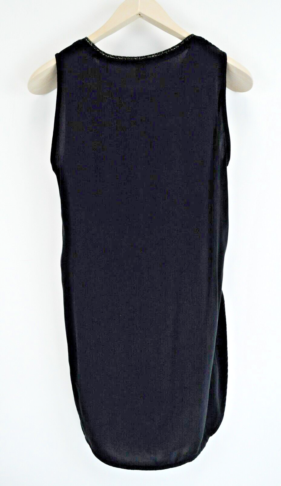 MAISON SCOTCH Women S Black Sleeveless Striped Longer Back Contrast Top