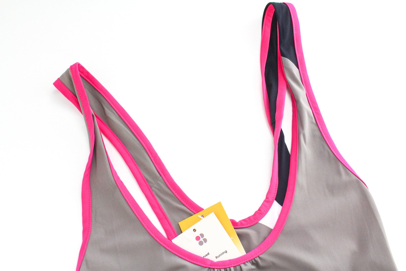 SWEATY BETTY Race Overvest Women's Grey Top L Stretch Running Sleeveless