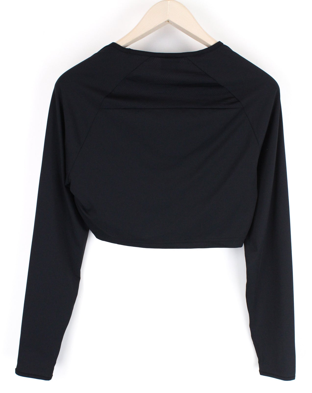 GYMSHARK Training Women Sport Top M Cropped Black Crew Neck Stretch Workout