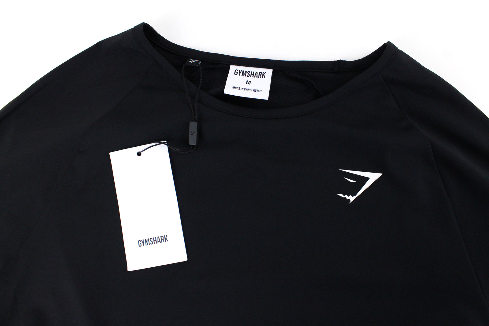 GYMSHARK Training Women Sport Top M Cropped Black Crew Neck Stretch Workout