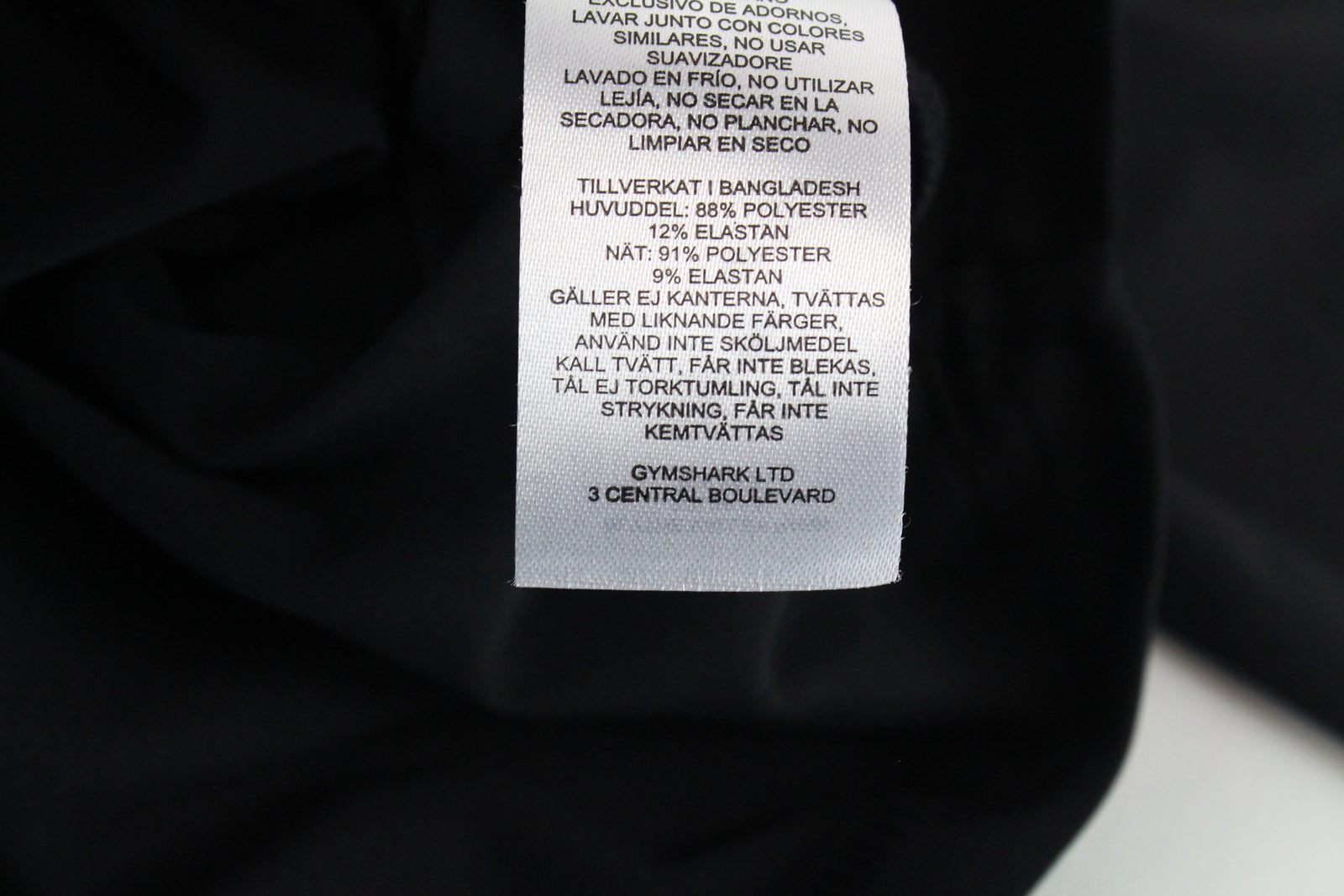 GYMSHARK Training Women Sport Top M Cropped Black Crew Neck Stretch Workout