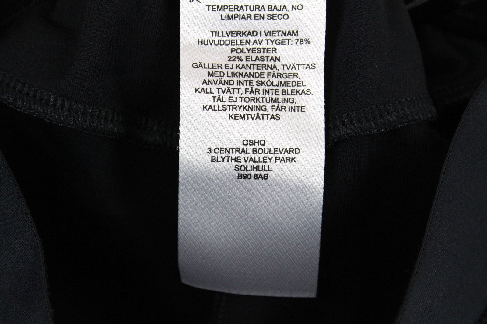 GYMSHARK Women Leggings S Black Waistband Stretch Activewear Logo Focus