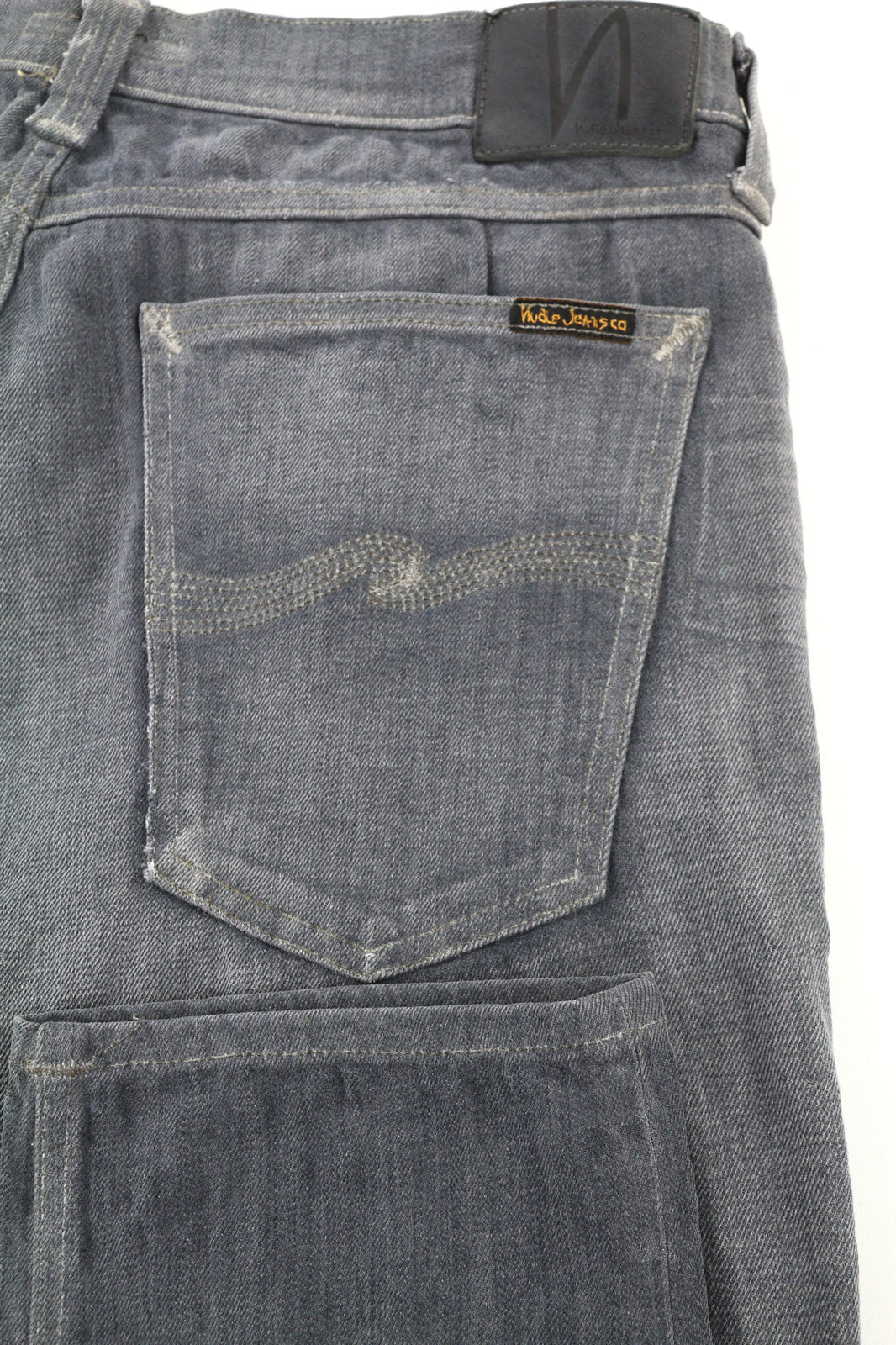 NUDIE JEANS Tight Long John Men Jeans W34/L34 Organic Charcoal Washed Slim Logo