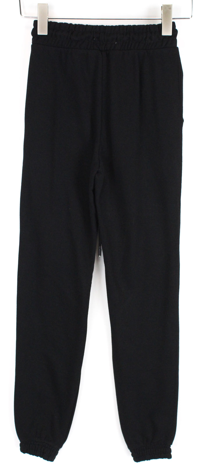 BERSHKA Women Sport Trousers XS Black Drawstrings Cotton Blend Pull On Joggers