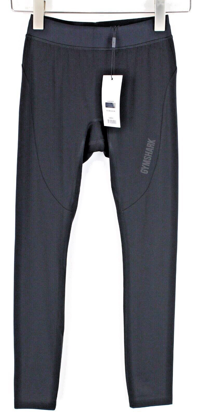 GYMSHARK Women Leggings S Black Waistband Stretch Focus Activewear Logo