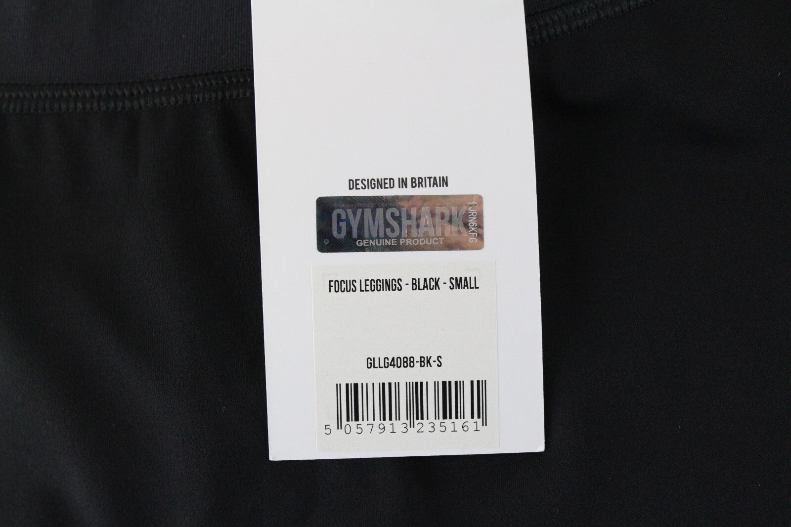 GYMSHARK Women Leggings S Black Waistband Stretch Focus Activewear Logo