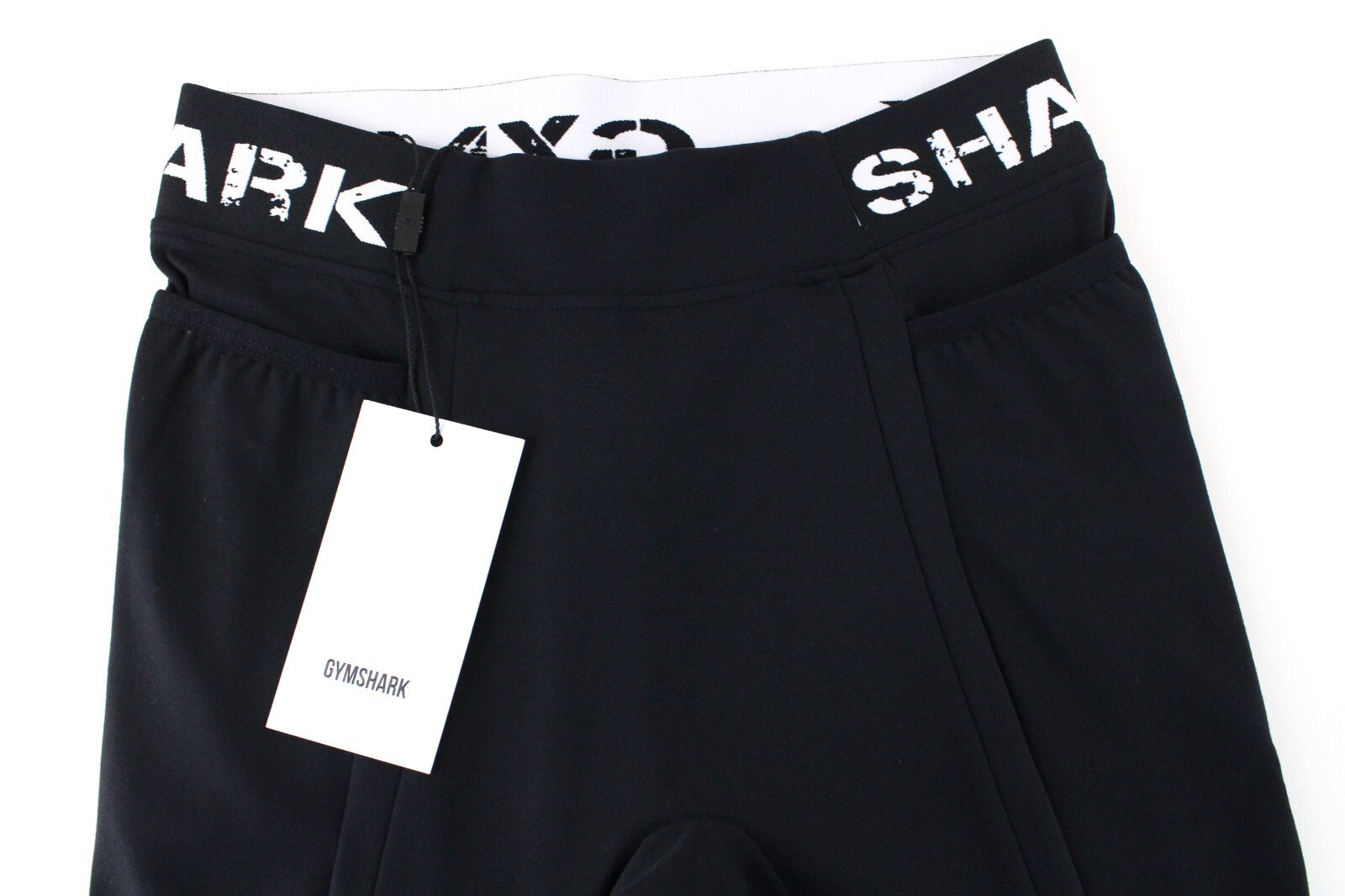 GYMSHARK Women Leggings S Black Stretch Legacy Fitness Logo Waistband