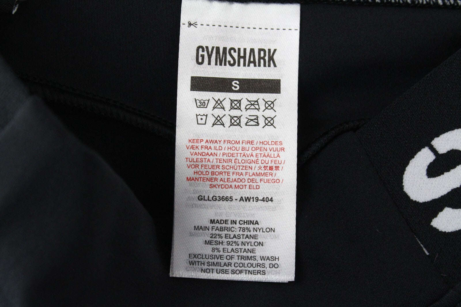 GYMSHARK Women Leggings S Black Stretch Legacy Fitness Logo Waistband
