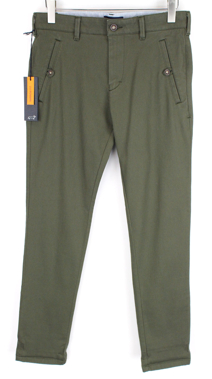 HARMONT & BLAINE Men Trousers 46 Green Narrow Fit Cotton Stretch Casual_