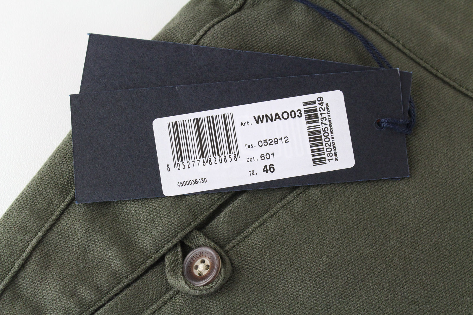 HARMONT & BLAINE Men Trousers 46 Green Narrow Fit Cotton Stretch Casual_