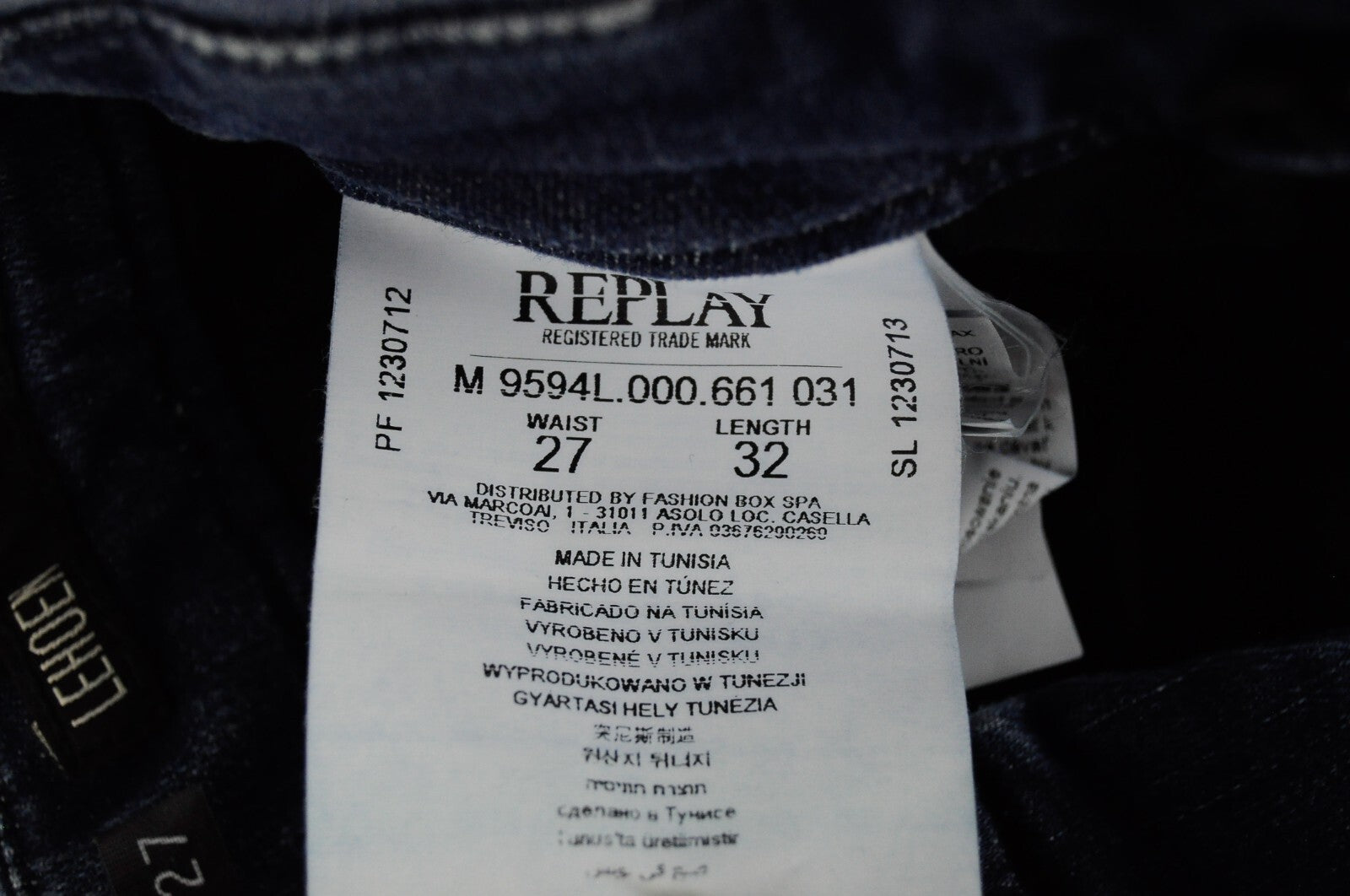 REPLAY vyriški džinsai W27/L32 Slim Fit skalbtos medvilnės chino tamprės, mėlyni Lehoen 