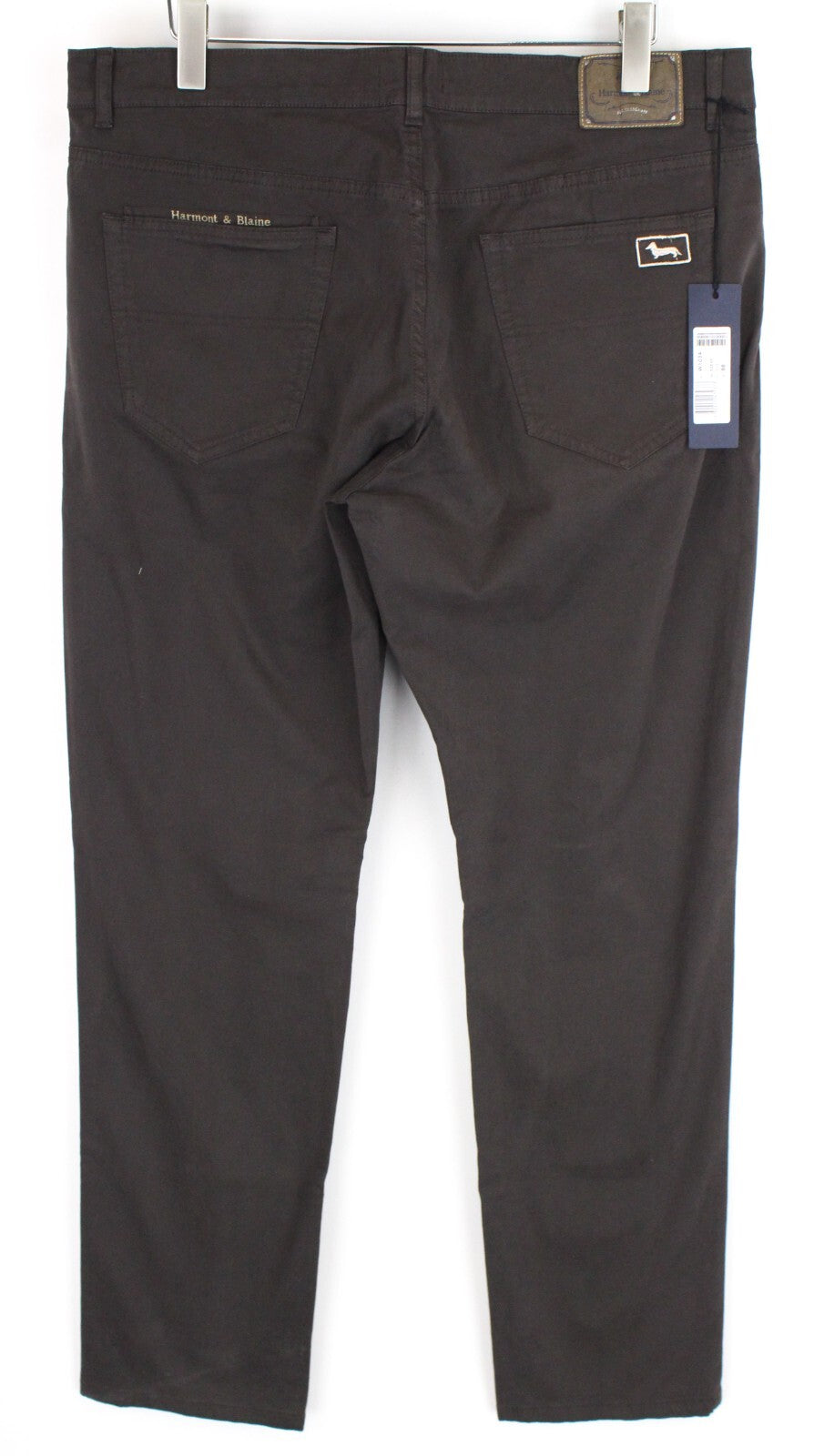 HARMONT & BLAINE Men Trousers 56 Brown Regular Fit Cotton Stretch Jean Style
