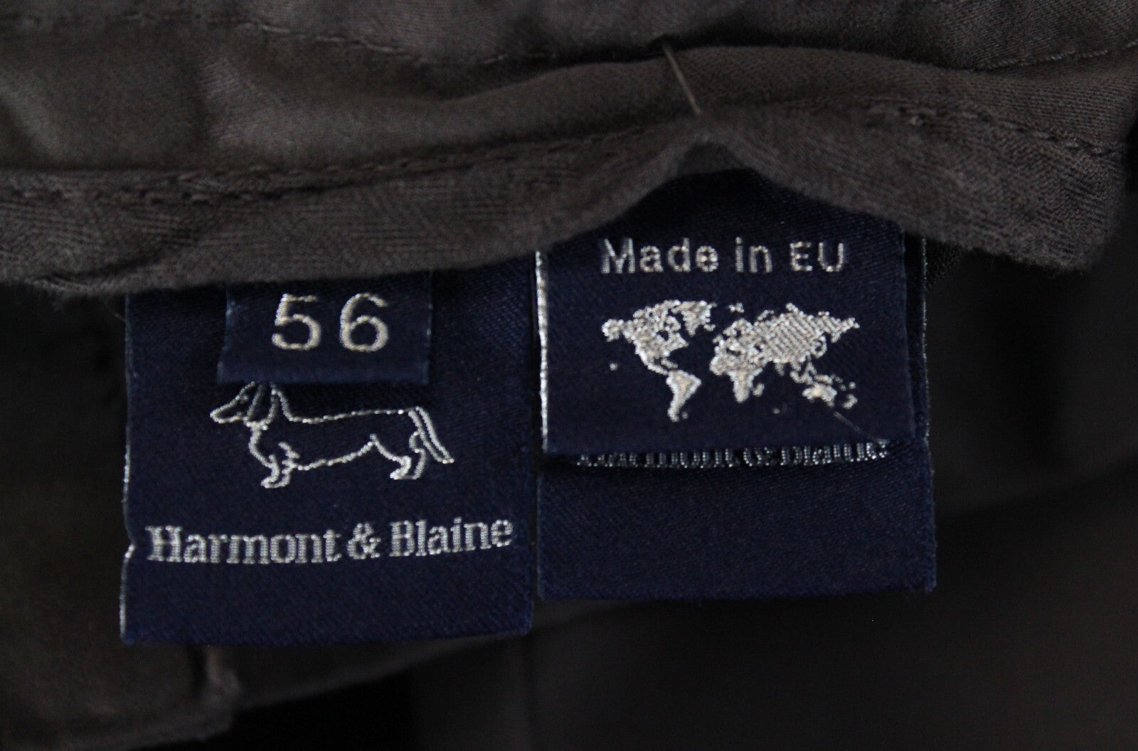 HARMONT & BLAINE Men Trousers 56 Brown Regular Fit Cotton Stretch Jean Style