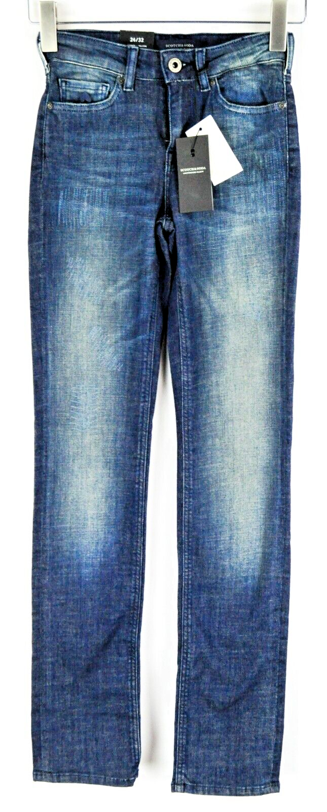SCOTCH & SODA Women Jeans W24/L32 Slim Stretch Supreme Washed Blue