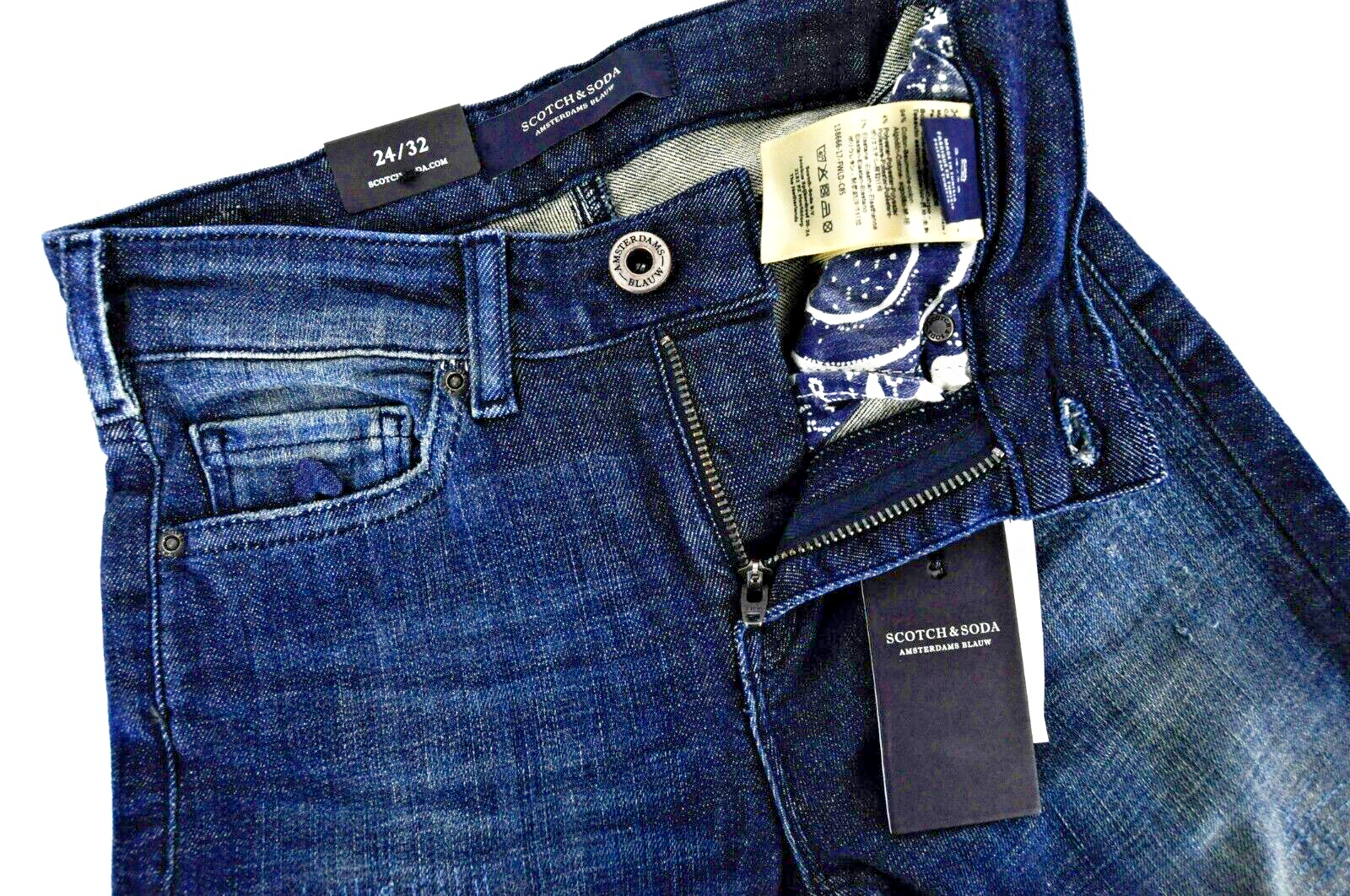 SCOTCH & SODA Women Jeans W24/L32 Slim Stretch Supreme Washed Blue