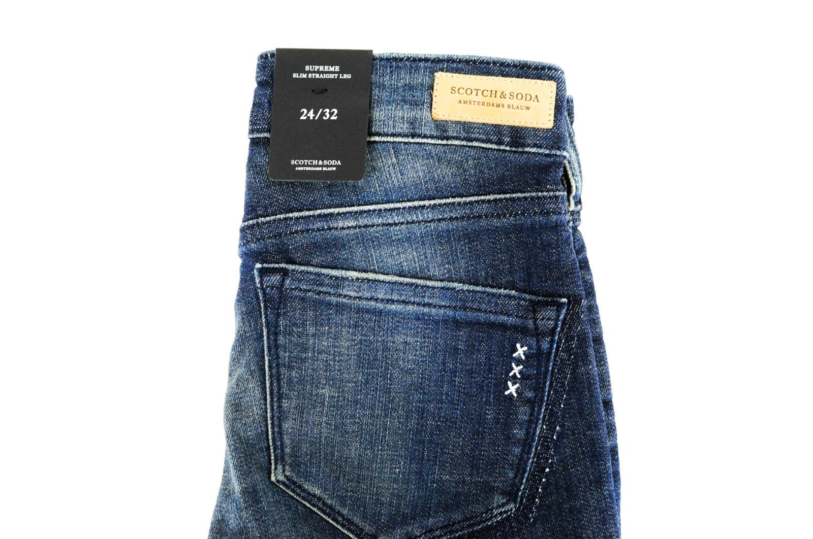 SCOTCH & SODA Women Jeans W24/L32 Slim Stretch Supreme Washed Blue