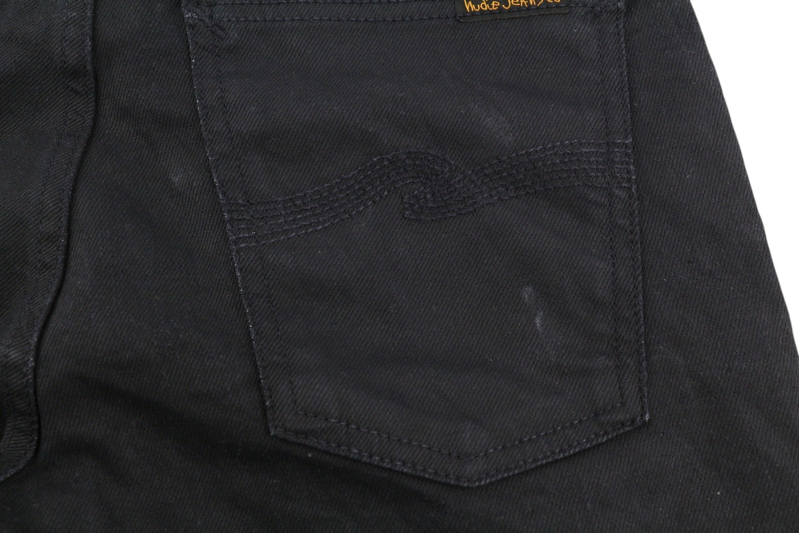 NUDIE JEANS Tight Long John Men Jeans W28/L30 Throb Black Denim Organic Coated