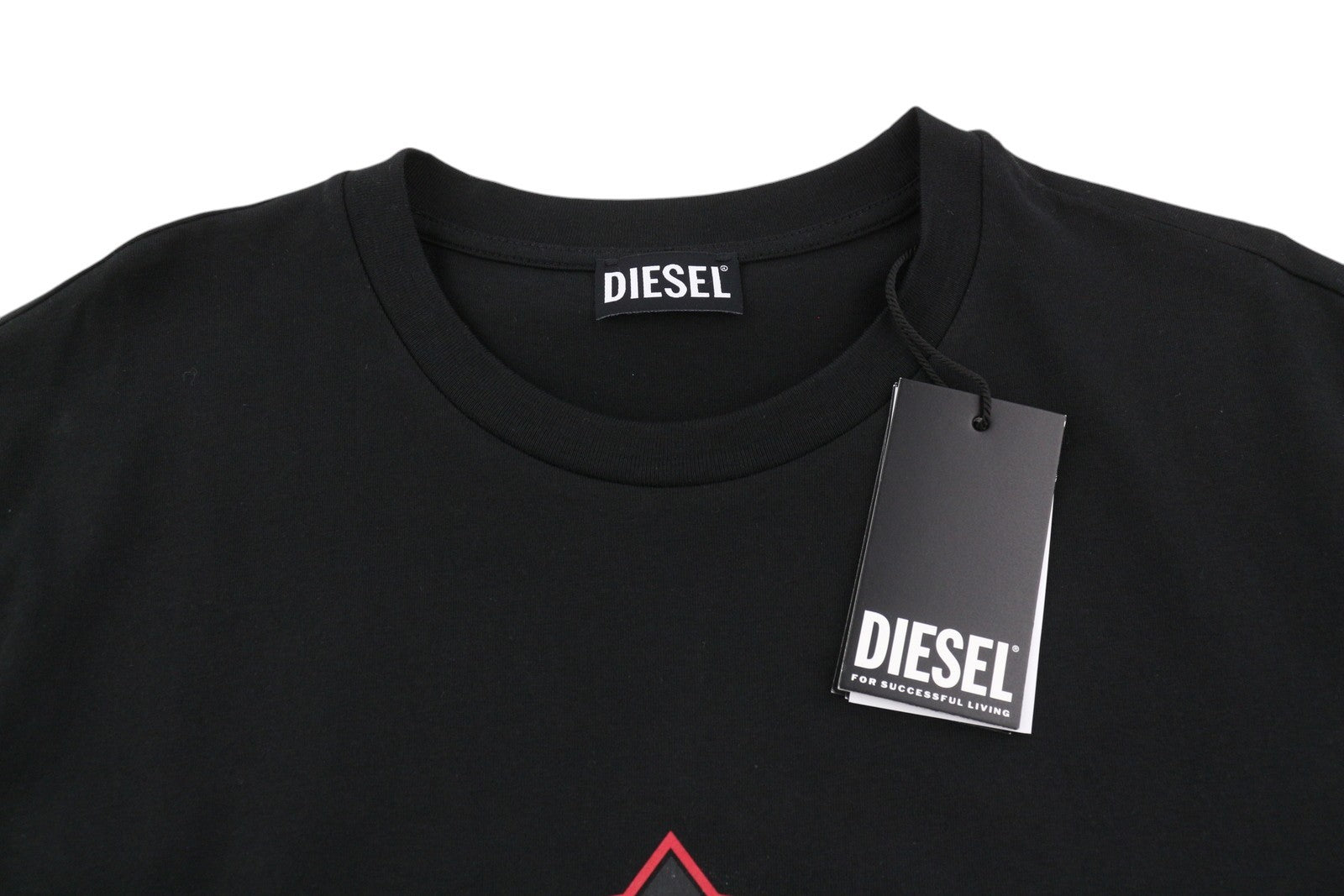 DIESEL T-Just-C13 Men T-Shirt M Black Short Sleeve Crew Collar Cotton Tricot