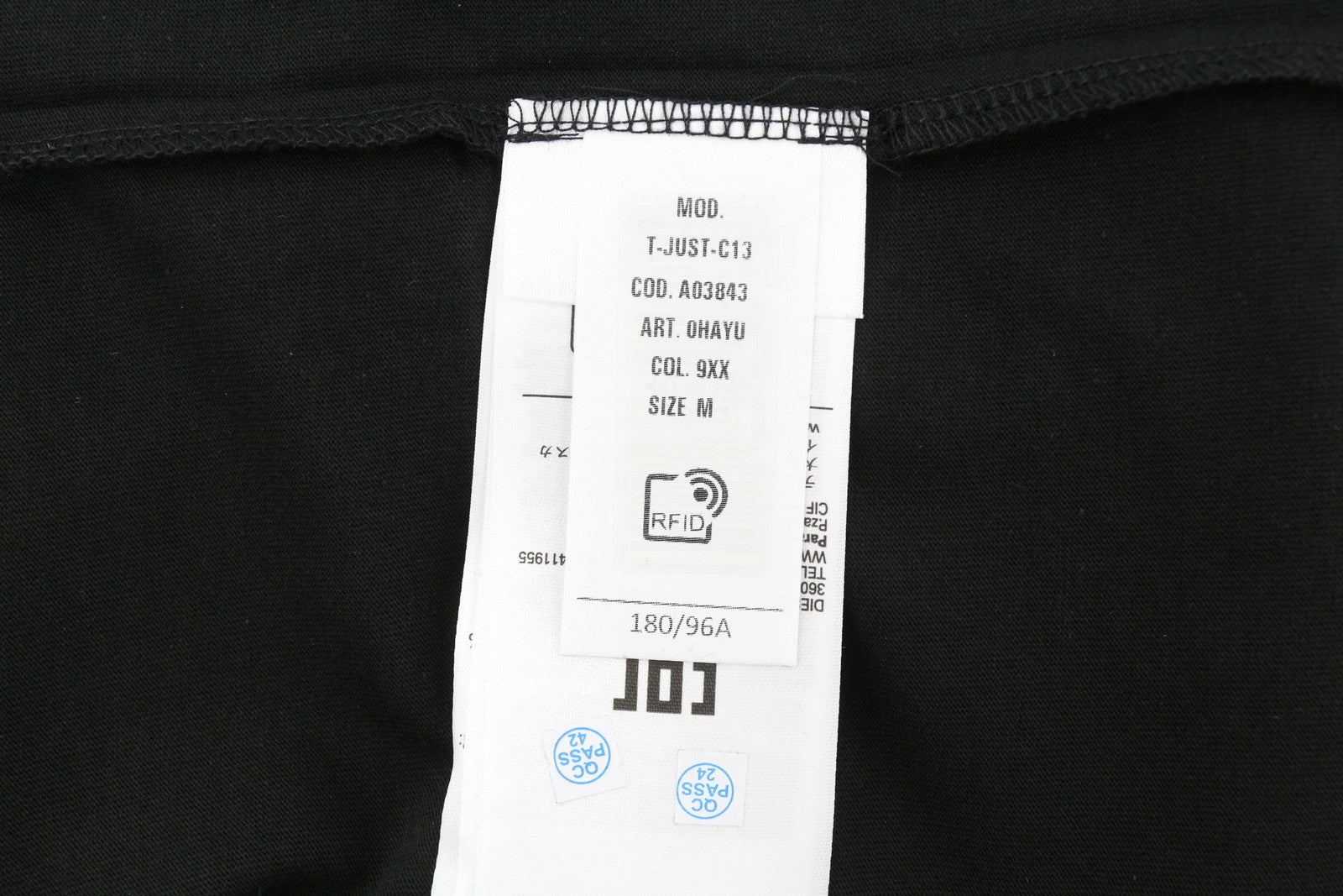 DIESEL T-Just-C13 Men T-Shirt M Black Short Sleeve Crew Collar Cotton Tricot