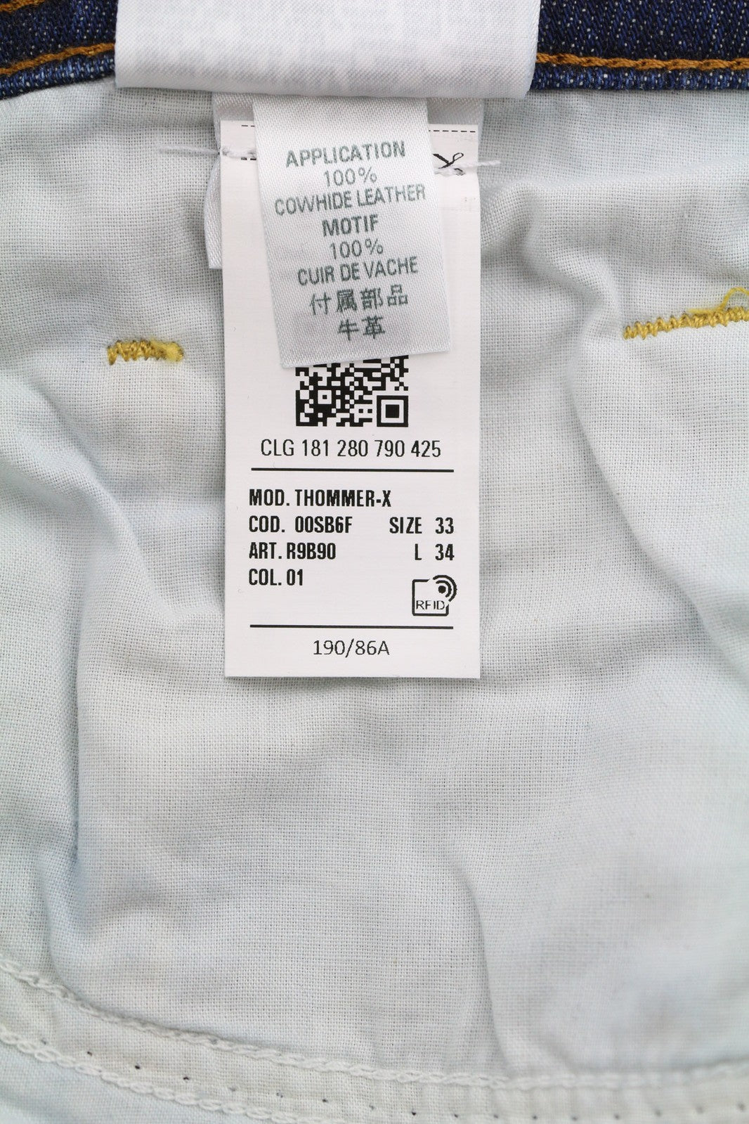 DIESEL Thommer-X R9B90 Men Jeans W33/L34 Slim Low Waist RRP€160 Blue