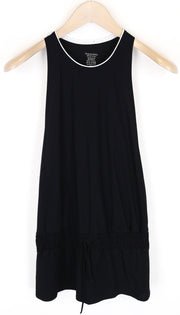 SWEATY BETTY Women's Sleeveless Dress XS Black Sport Round Neck Elastic Waist