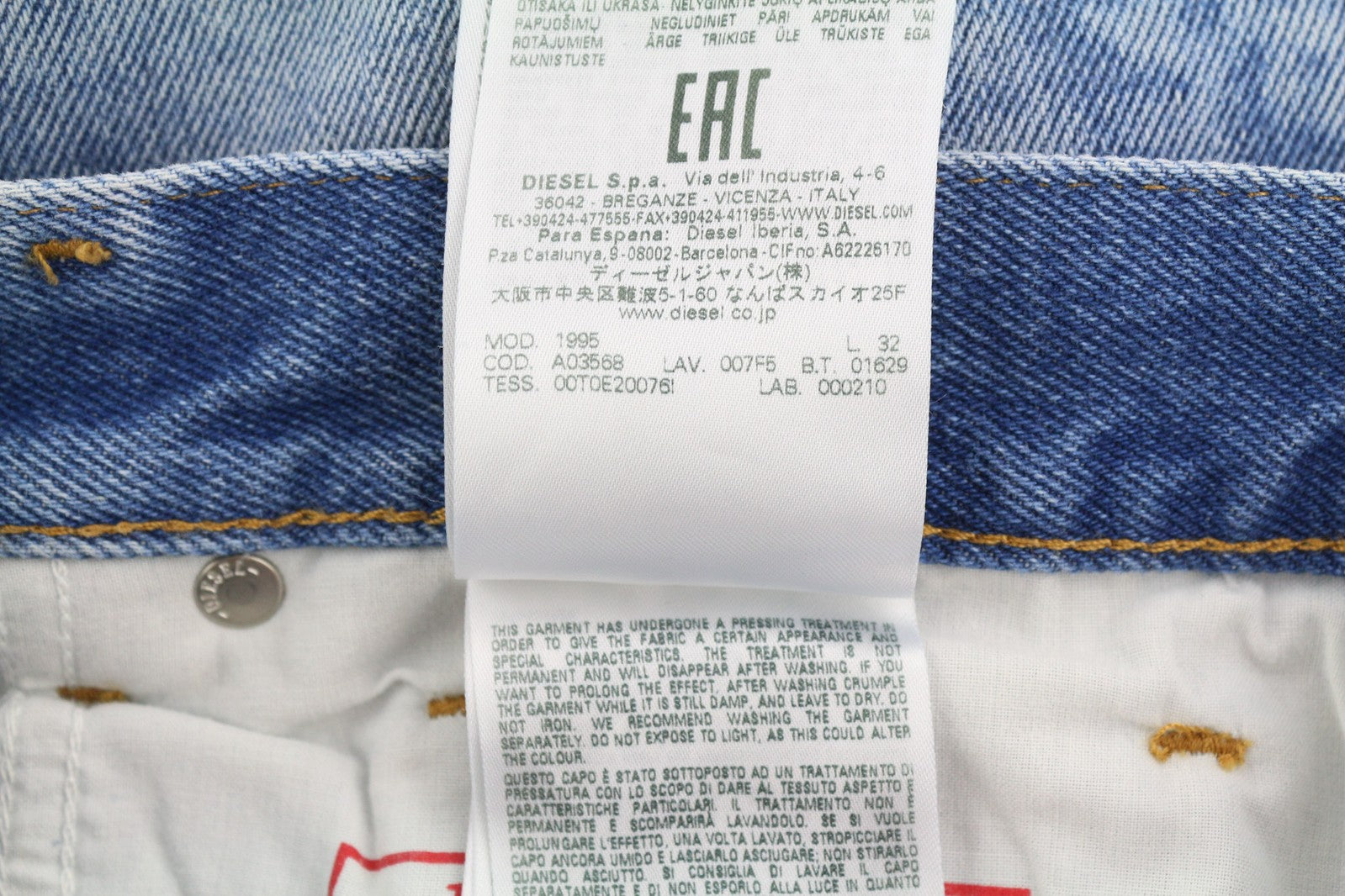 DIESEL 1995 007F5 Men Jeans W32 Slim Fit Mid Waist Straight RRP€250 Blue