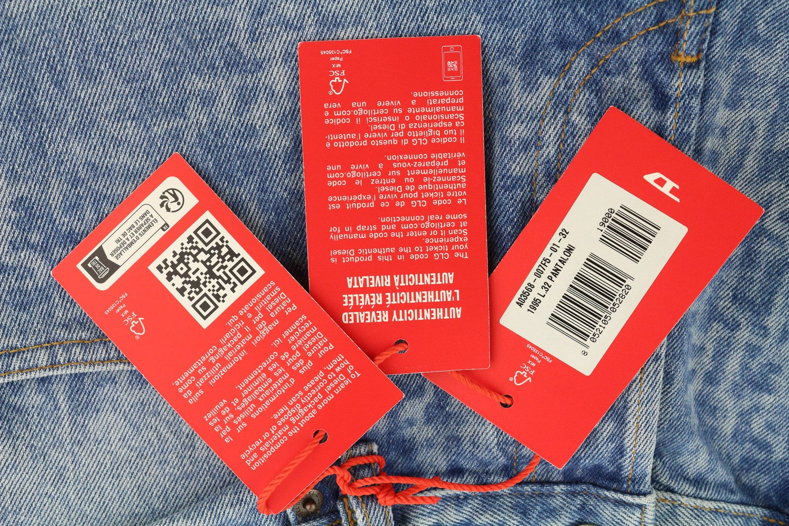 DIESEL 1995 007F5 Men Jeans W32 Slim Fit Mid Waist Straight RRP€250 Blue