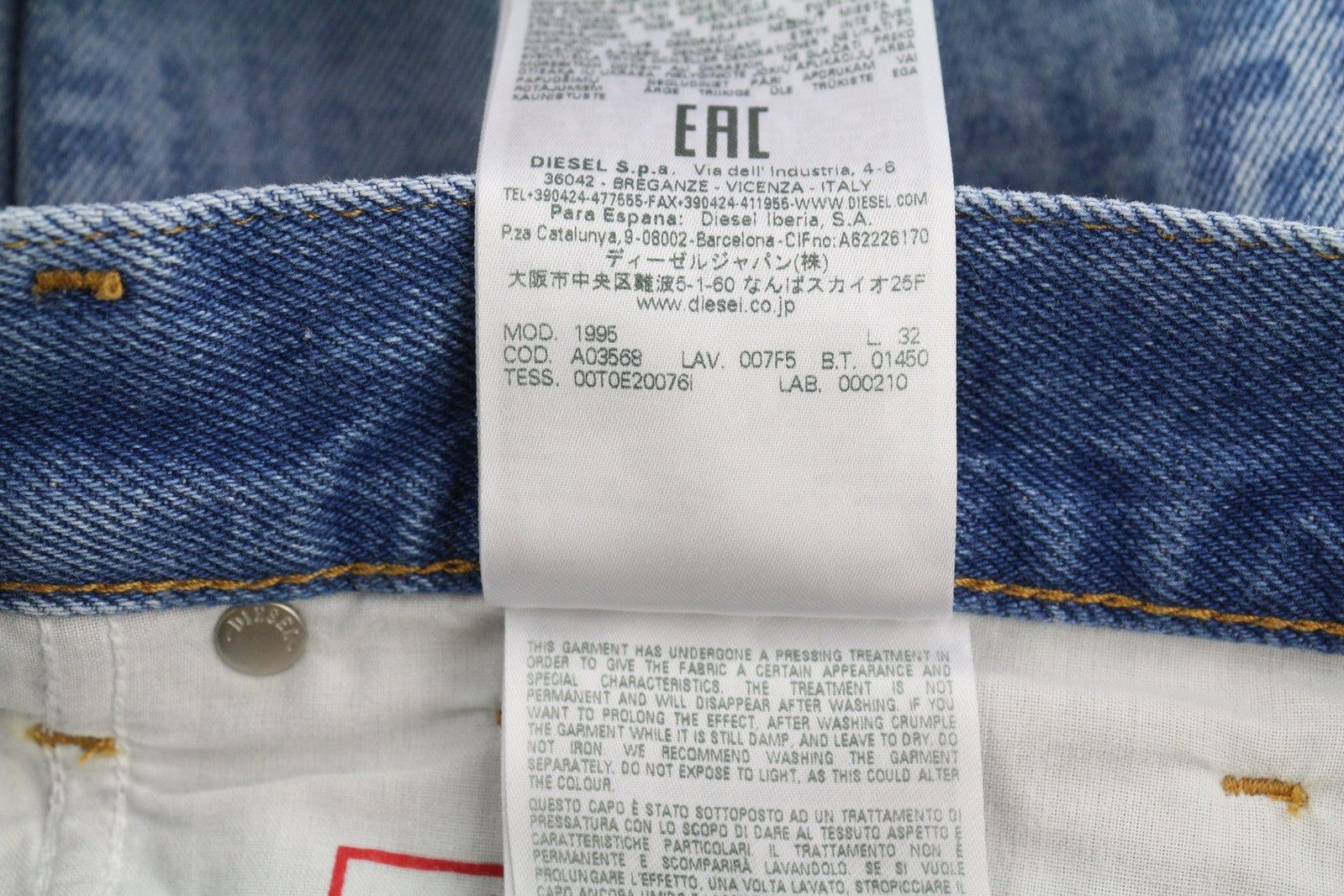 DIESEL 1995 007F5 Men Jeans W30 Slim Fit Mid Waist Straight Leg Washed RRP€250