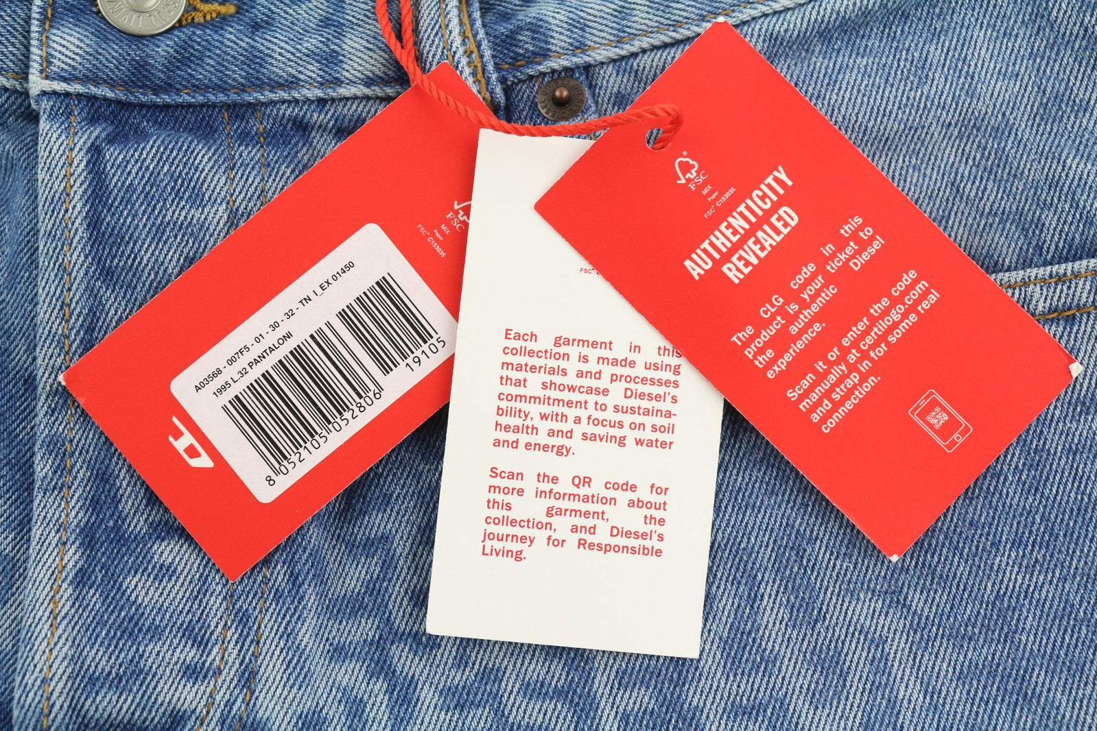 DIESEL 1995 007F5 Men Jeans W30 Slim Fit Mid Waist Straight Leg Washed RRP€250