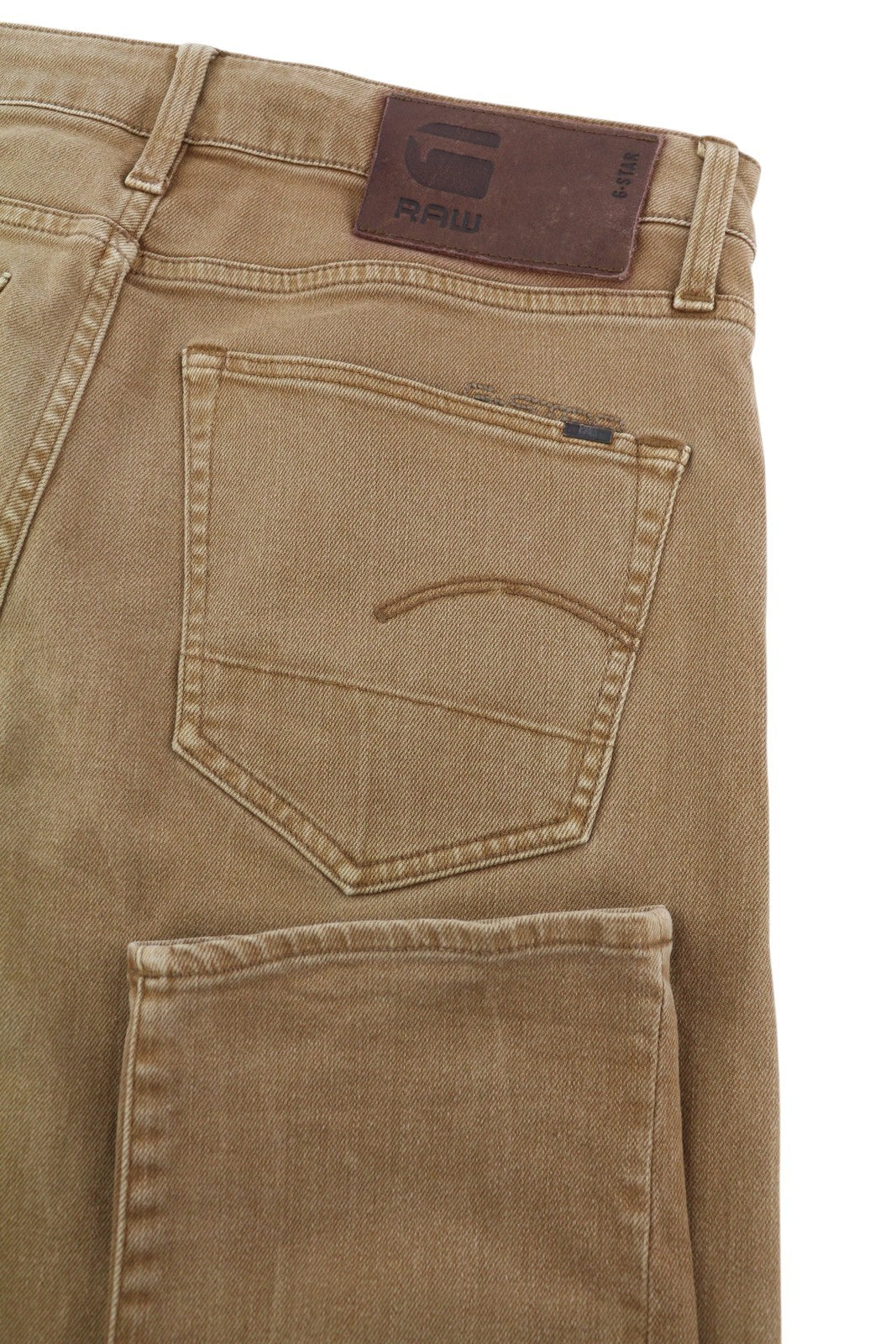 G-STAR 3301 Slim Coj Men Jeans W29/L34 Denim Brown Button Fly Logo 5-Pockets