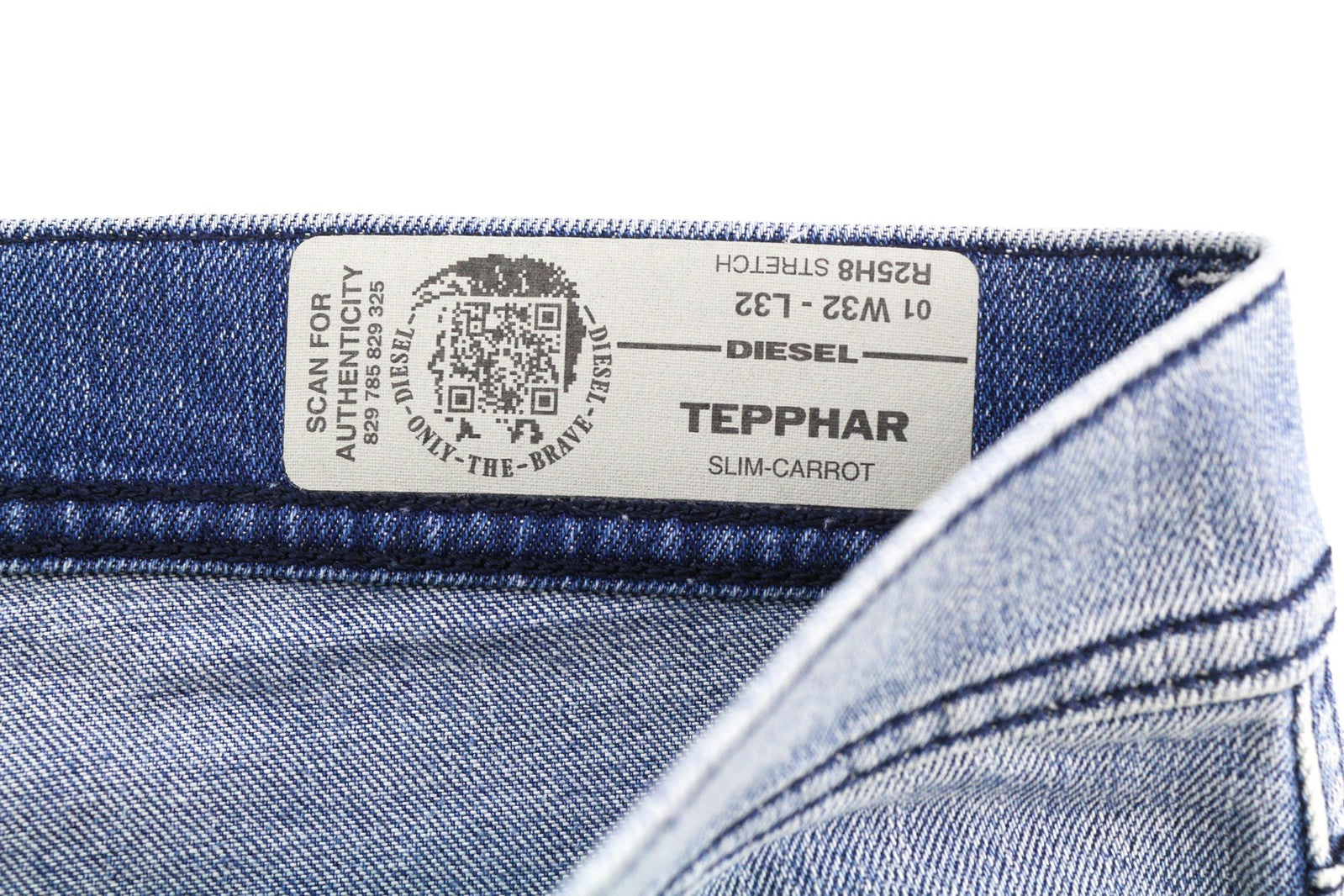 DIESEL Tepphar R25H8 Men Jeans W32/L32 Slim Carrot Fit Stretch Blue RRP€180