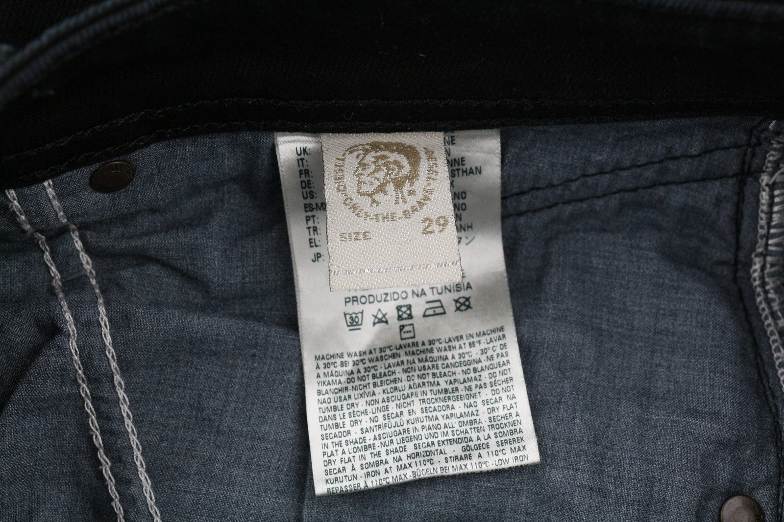 DIESEL Belther 0886Z Men Jeans W29/L32 Denim Black Regular Slim Tapered Stretch