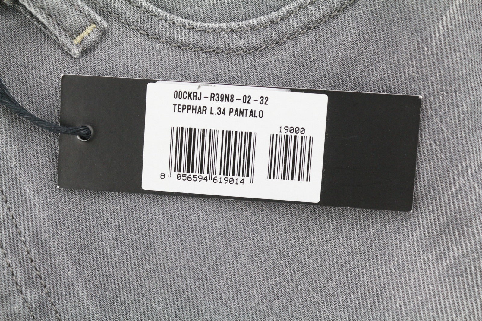 DIESEL Tepphar R39N8 Men Jeans W32/L34 Slim Carrot Fit Stretch Washed Grey Denim