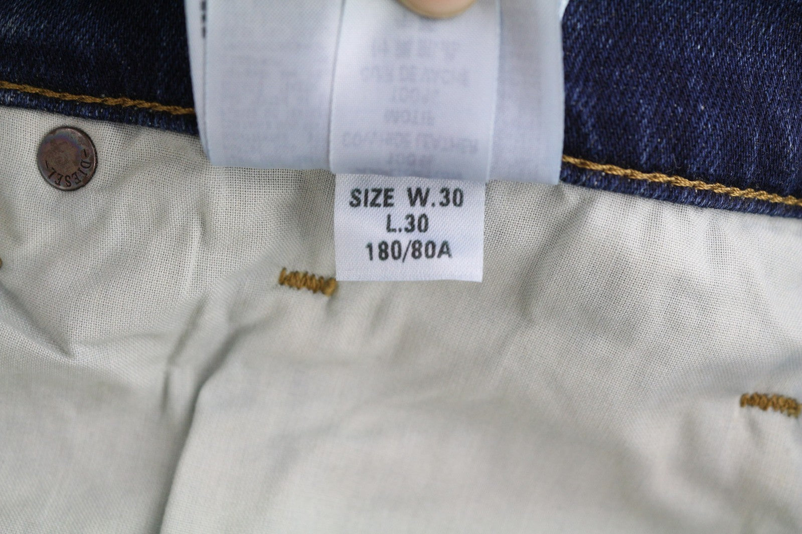 DIESEL D-Mihtry 009ML Men Jeans W30/L30 Straight Fit Stretch Washed Blue Logo