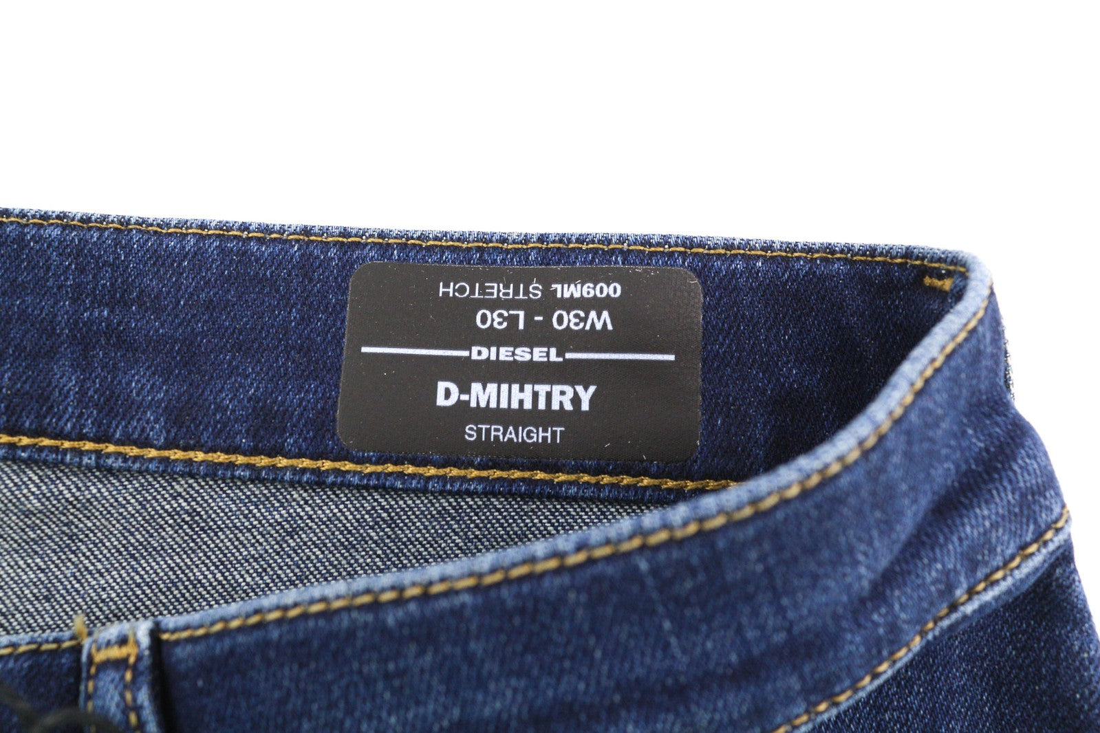 DIESEL D-Mihtry 009ML Men Jeans W30/L30 Straight Fit Stretch Washed Blue Logo