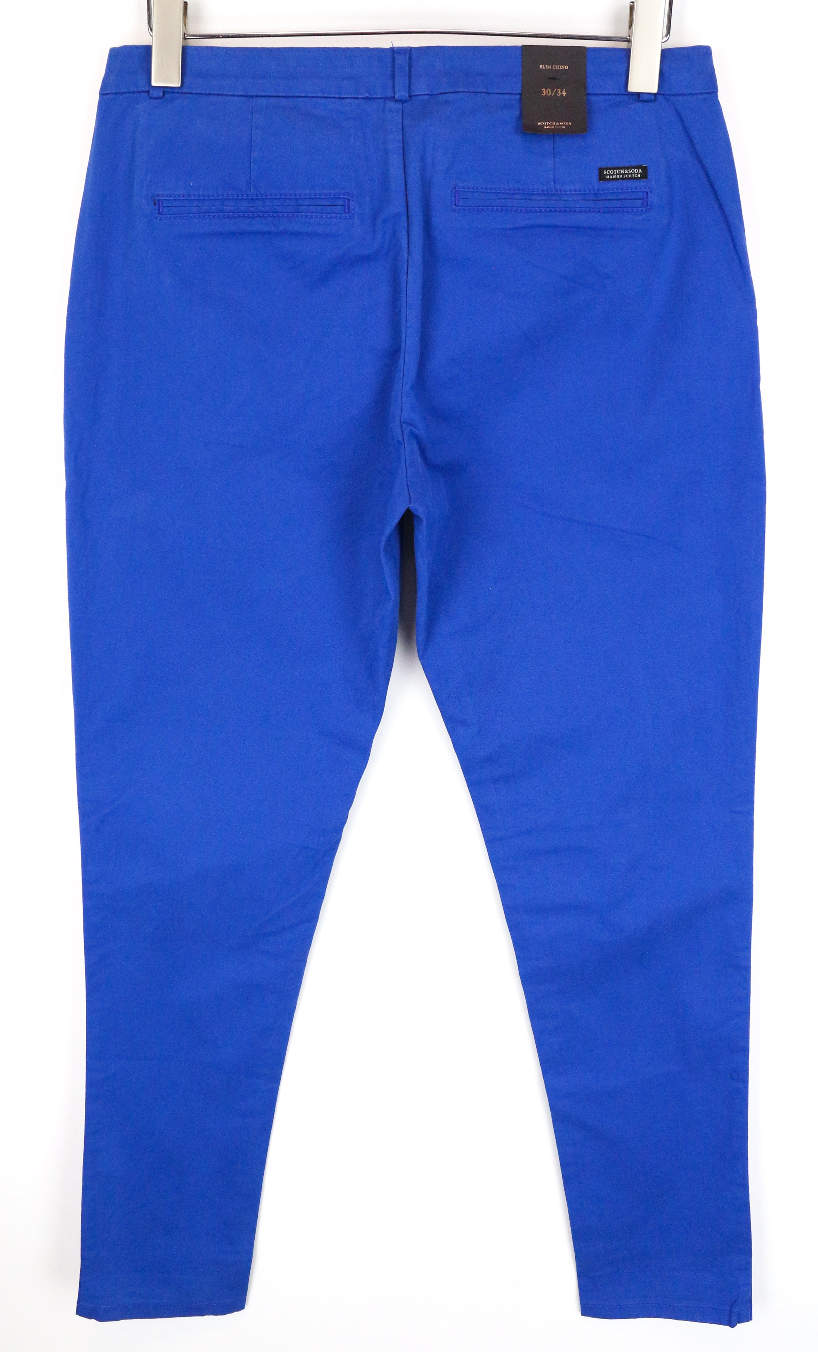 MAISON SCOTCH Women's Trousers W30/L34 Slim Chino Blue Stretch Zipped Classic