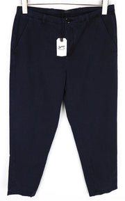 DENHAM Ocean Women's S Trousers Navy Cotton Blend Lightweight Chino Classic